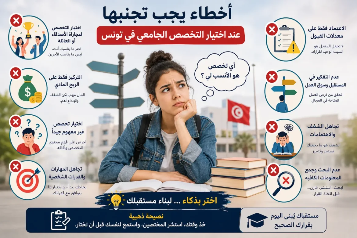 أخطاء يجب تجنبها عند اختيار التخصص الجامعي في تونس