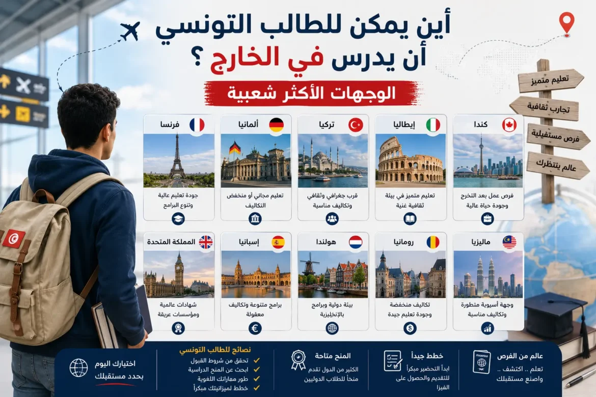 أين يمكن للطالب التونسي أن يدرس في الخارج