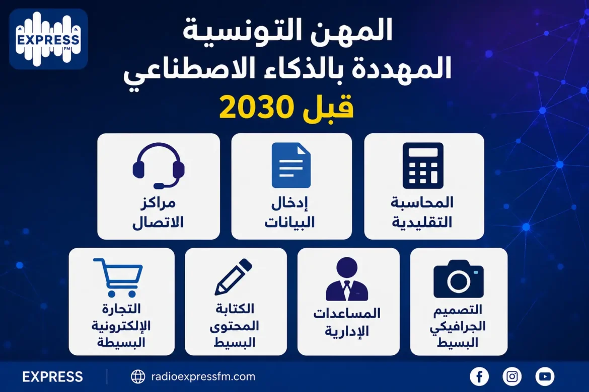 المهن التونسية المهددة بالذكاء الاصطناعي قبل 2030
